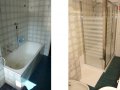 Trasformazione vasca in doccia prima e dopo il lavoro
