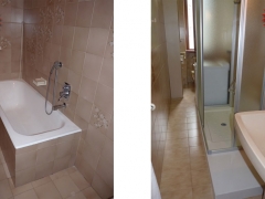 Trasformazione vasca in doccia prima e dopo il lavoro