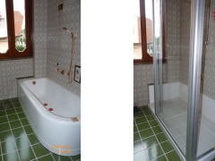 Trasformazione vasca in doccia prima e dopo il lavoro