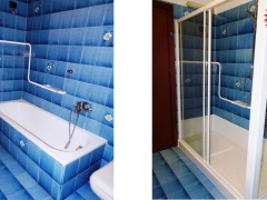 Trasformazione vasca in doccia prima e dopo il lavoro