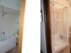 Trasformazione vasca in doccia prima e dopo il lavoro