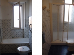 Trasformazione vasca in doccia prima e dopo il lavoro