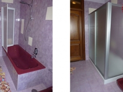 Trasformazione vasca in doccia prima e dopo il lavoro