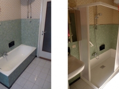Trasformazione vasca in doccia prima e dopo il lavoro