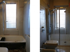 Trasformazione vasca in doccia prima e dopo il lavoro