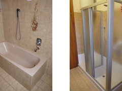 Trasformazione vasca in doccia prima e dopo il lavoro