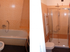 Trasformazione vasca in doccia prima e dopo il lavoro