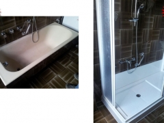 Trasformazione vasca in doccia prima e dopo il lavoro
