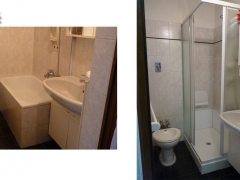 Trasformazione vasca in doccia prima e dopo il lavoro