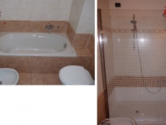 Trasformazione vasca in doccia prima e dopo il lavoro