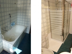 Trasformazione vasca in doccia prima e dopo il lavoro